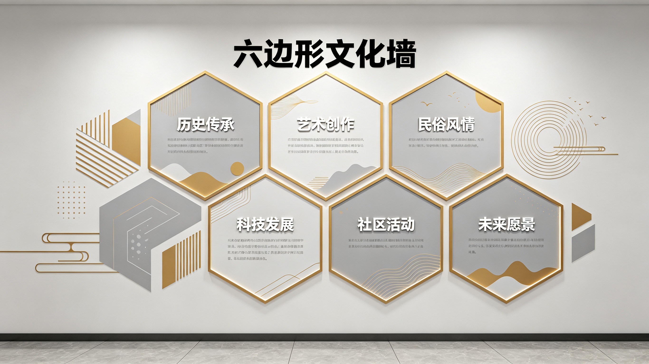 和县企业文化墙 | 六边形信息美学